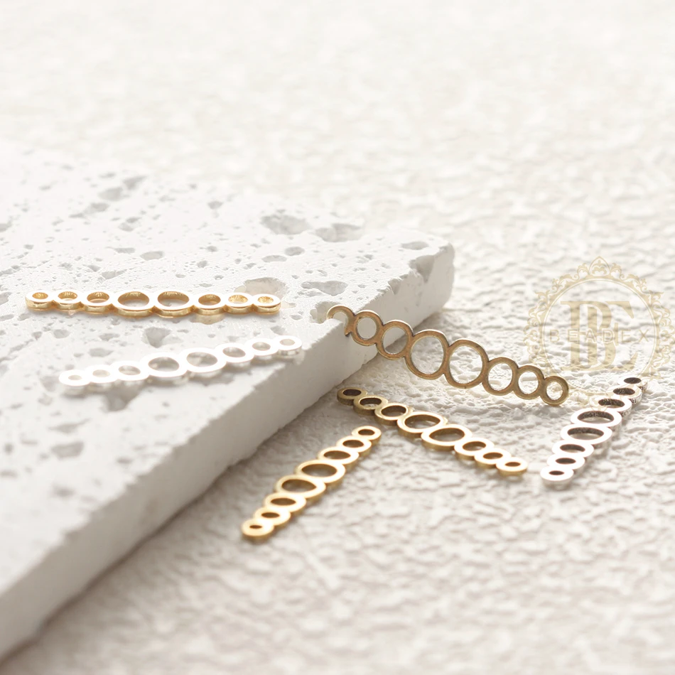 DIY Supply-2 Pieces Laser Cut Solid Brass Finding - Multiple Rings 26.3x5.2mm (4902C-8)