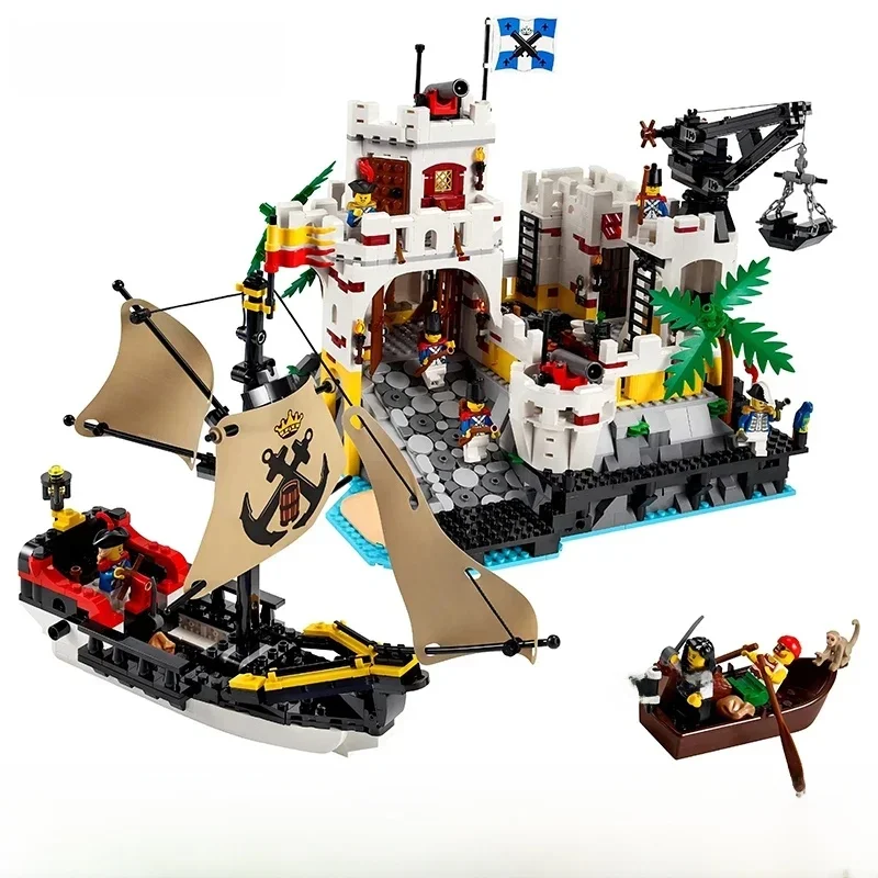 2509 Stuks Middeleeuwse Piraten Serie Eldorado Fort Piraat Barracuda Bay Modulaire Bouwstenen Stenen Speelgoed Geschenken 10320 - afbeelding 2