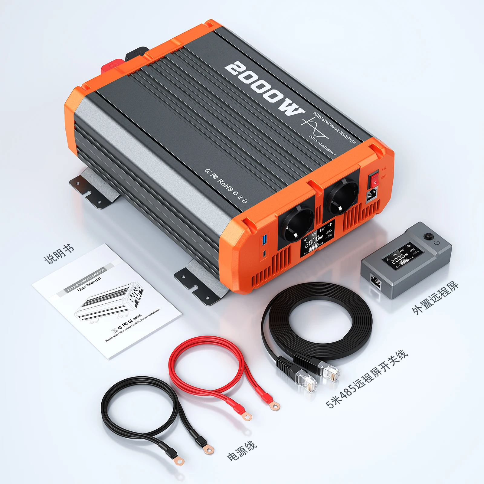 SEVOKA Pure Sine wave 12V 24V to 110V 220V 1500W 2000W 3000W 48V 4000W Power Inverter For Car Using and Solar generating