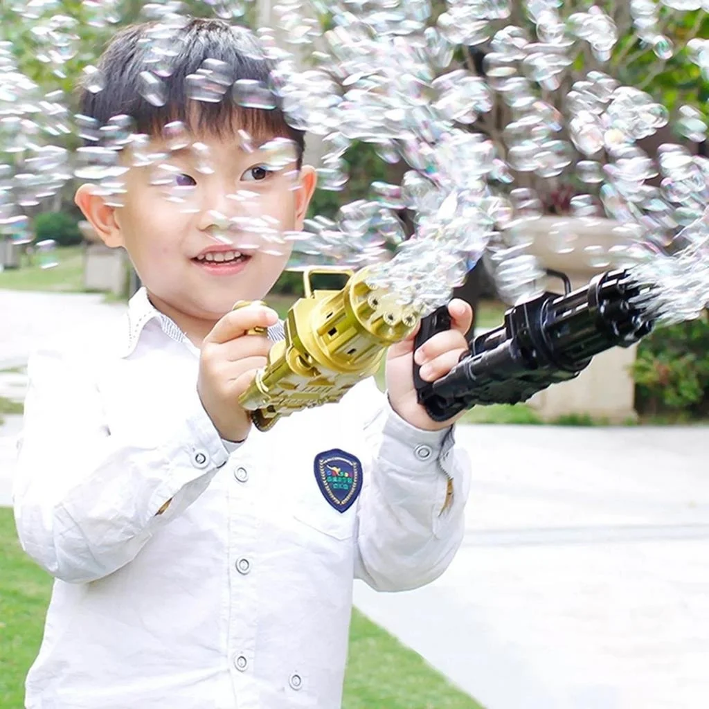 Brinquedos Máquina Automática Infantil gatling De Bolhas De sabão Com Refil de Bolha De Sabão Barato