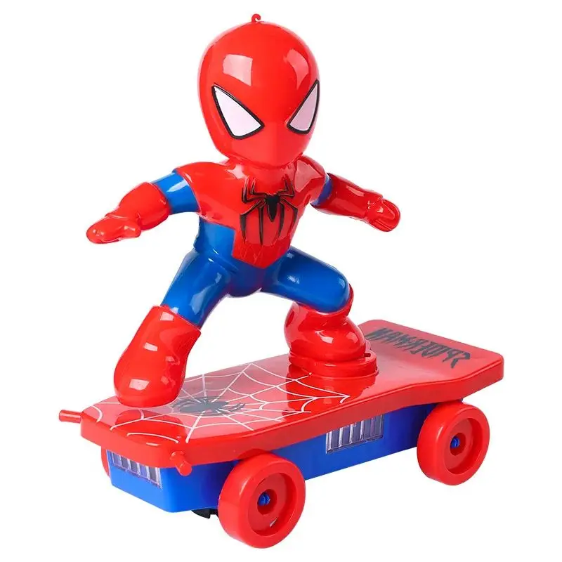 Genuine Variety Superman Rotating 360-degree Stunt Spider-Man Scooter Rolling Universal Iight Music Children\'s Electric Toy