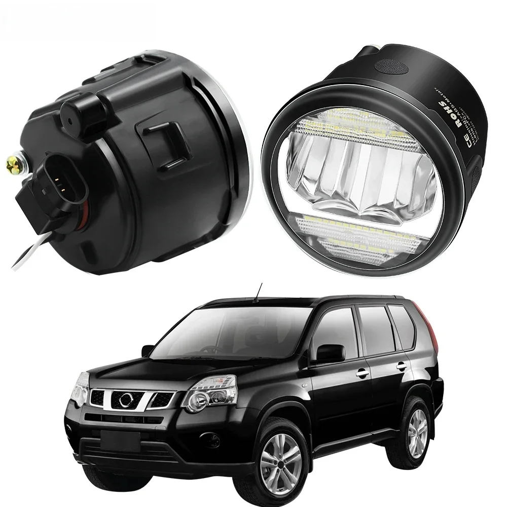 2in 1 zespół światła przeciwmgielnego światła do jazdy dziennej dla Nissan x-trail T31 2007-2013 przedni zderzak samochodowy LED światła przeciwmgielne DRL 30W H11 12V — zdjęcie 2