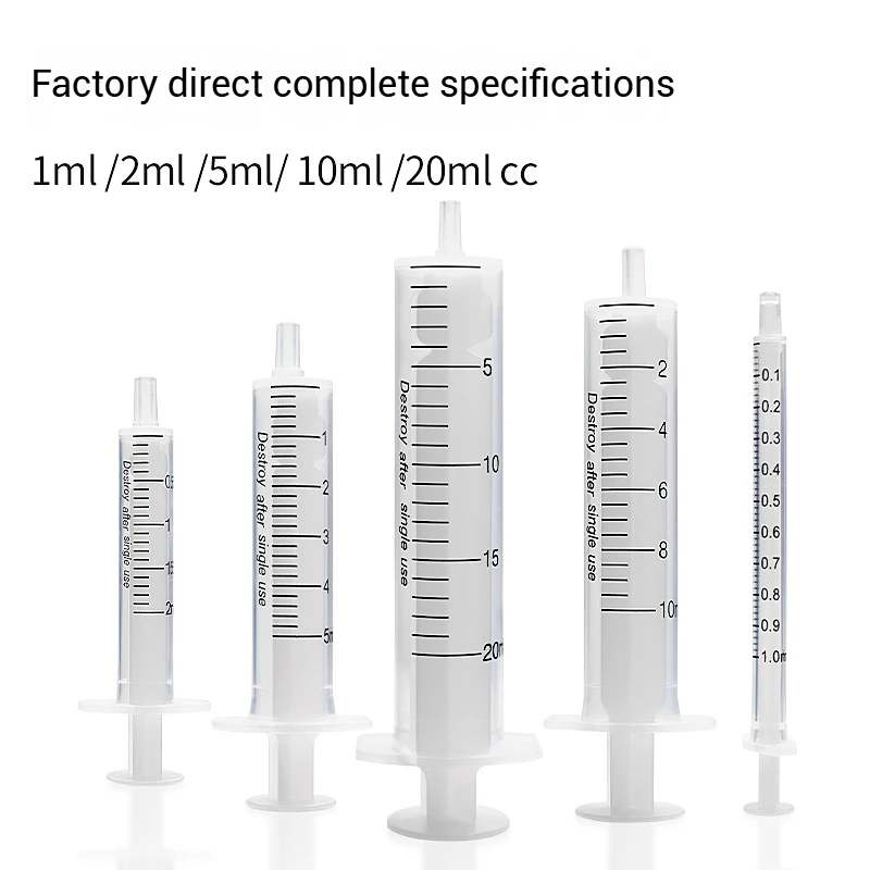 Confezione da 100 siringhe in plastica resistenti alla corrosione da 1 ml senza tappo in gomma siringhe monouso in 2 parti