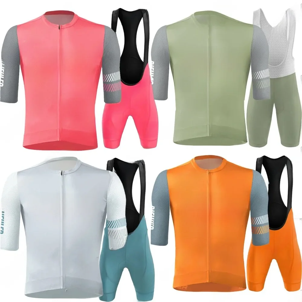 AliExpress UK SYN 2025 Team Cycling Jersey Men Set Bicycle Orange Pink Clothing Kit Road Bike Shirts Suit Bicycle