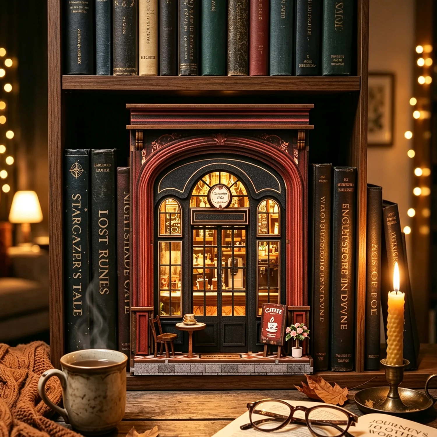 fermalibri-fai-da-te-a-forma-di-casa-del-caffe-modello-architettonico-in-miniatura-3d-per-gli-amanti-dei-libri