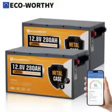 2-Pack ECO-WORTHY 12V 280Ah LiFePO4 RV Battery w/ BMS & Bluetooth