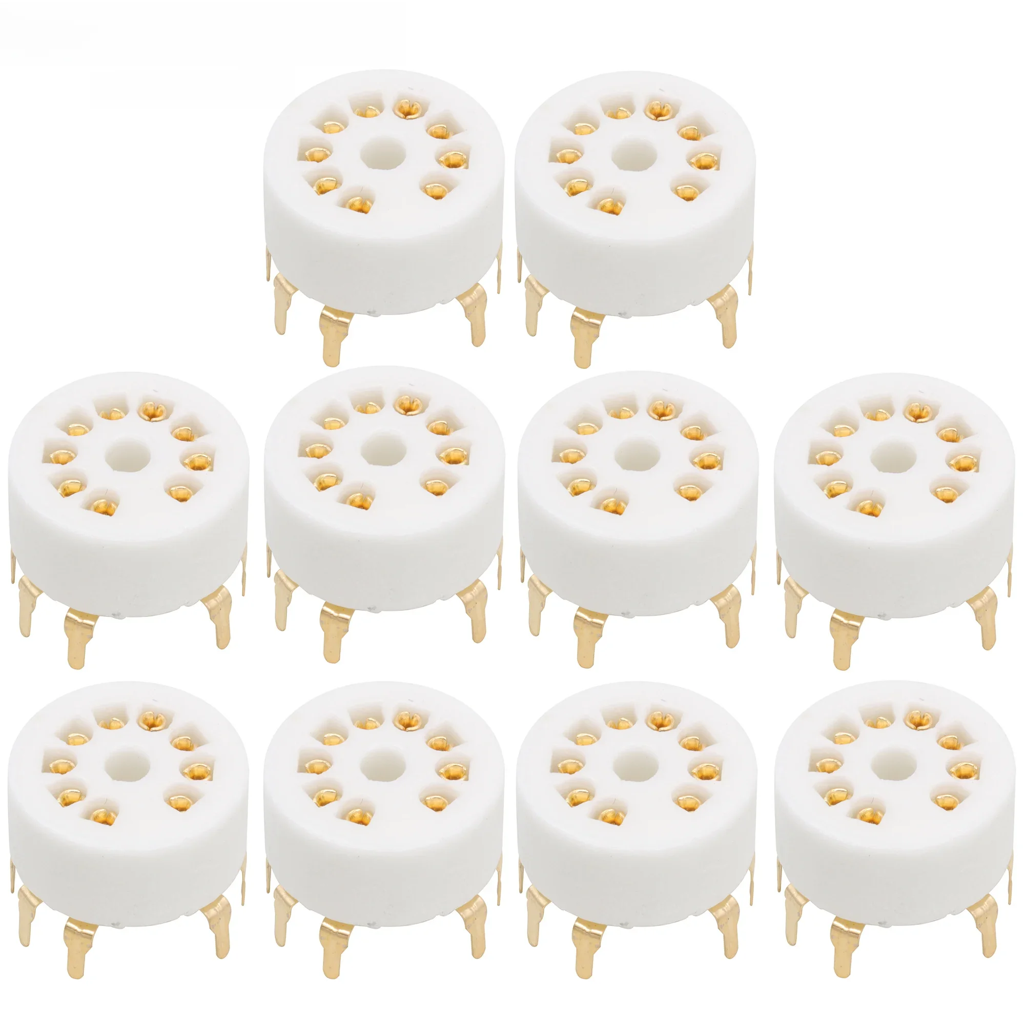 21mm PCB Mount 9pin B9A Ceramic Tube Socket Base For 12AX7,12AU7,6DJ8,CV491,ECC83,B339,12AT7,ECC82 12AU7 10PCS — zdjęcie 2