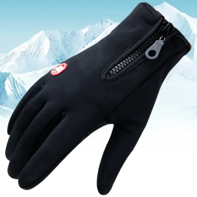 AliExpress Winter Warm Cycling Gloves Bicycle Warm Touchscreen Full Finger Glove Waterproof Outdoor Bike Skiing Fishing Motorcycle Riding
