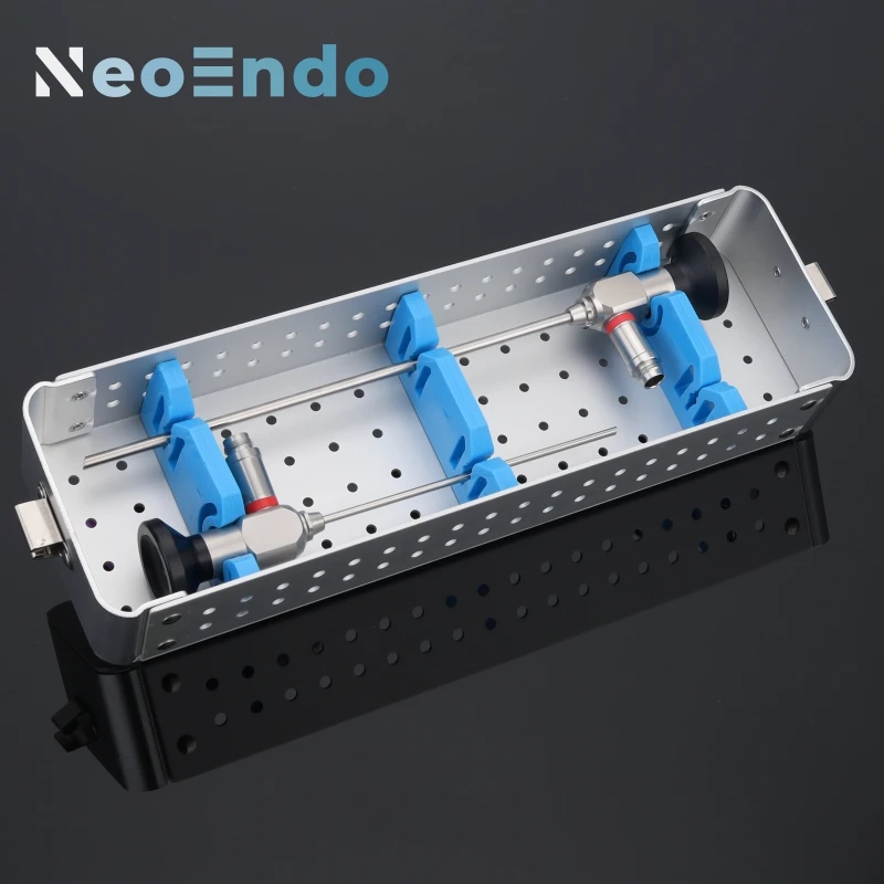 ENT Rigid Endoscope Aluminium Sterilization Container With Lid, Medical Instruments Sterilizing Case