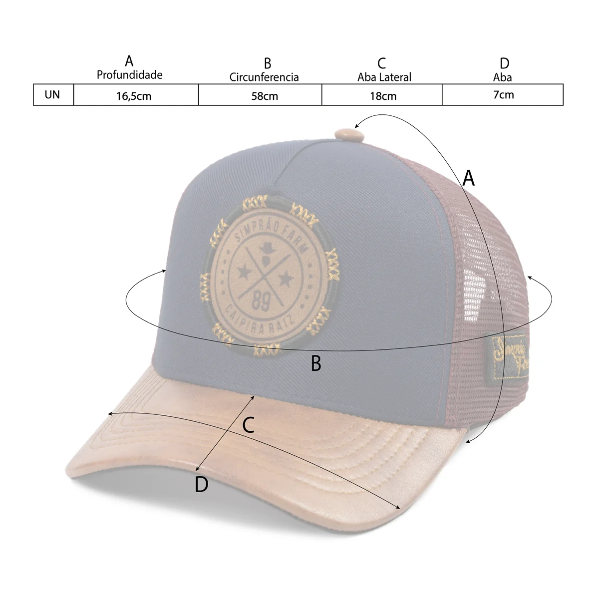Camipira غطاء بظهر ، شاشة منحنى الجذر ، تنفس ، البلد الزراعي ، الموضة