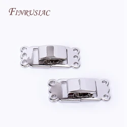 Rhodium Plated 2/3 Row Lock Clasps Connector, Fasteners Clasps For DIY Bracelet Necklace Supplies