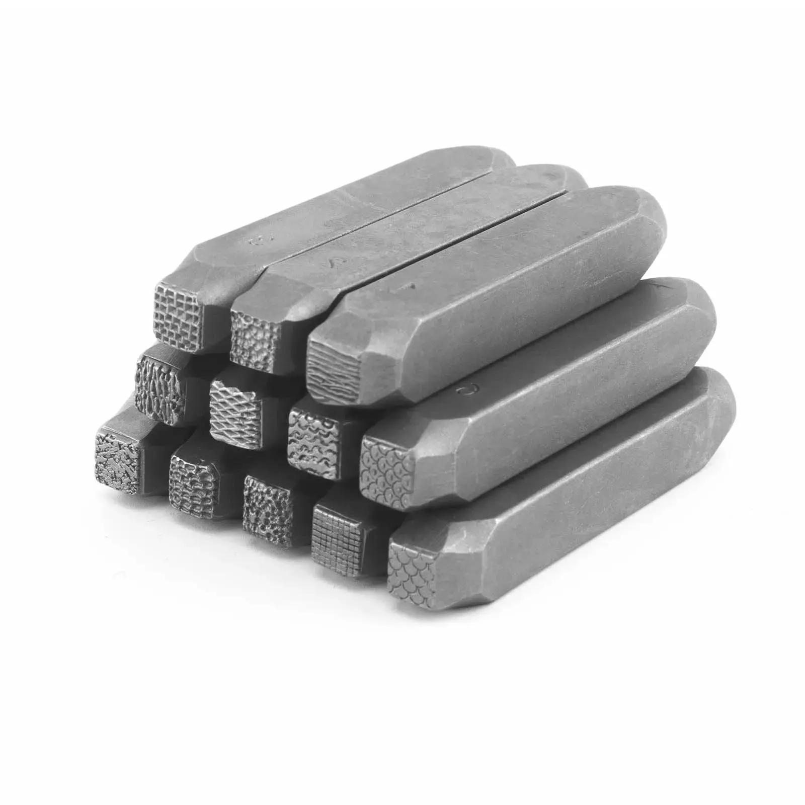 Set of 12pcs Square Boutique Stamp Punch Set, Wood Leather Steel Punch Tools, for Imprinting on Metal Jewelry Leather Wood