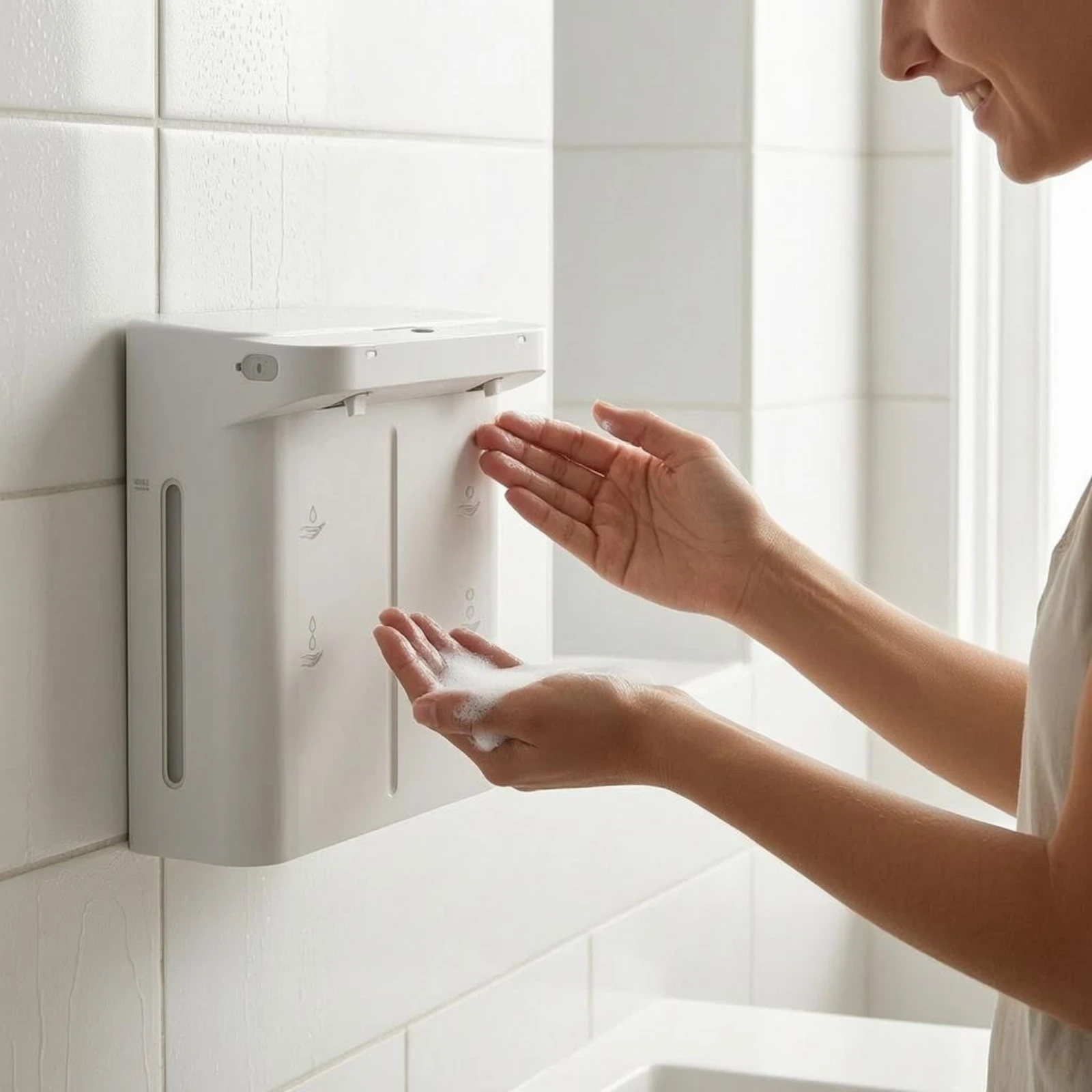 Automatic Foam Soap Dispenser Dual Head Wall Mounted Soap Dispenser Cleaning Supply Type-C Charging Bathroom Item Waterproof