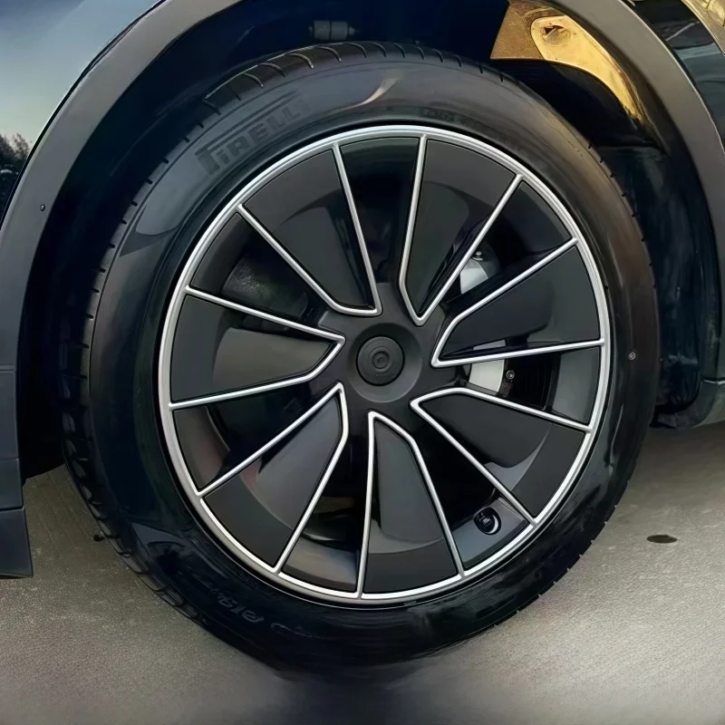 4 SZTUK Kołpaki kół 19 cali Osłona koła Wymiana koła Kołpak piasty Pełna osłona felgi Akcesoria do Tesla Model Y 2018-2024 — zdjęcie 2