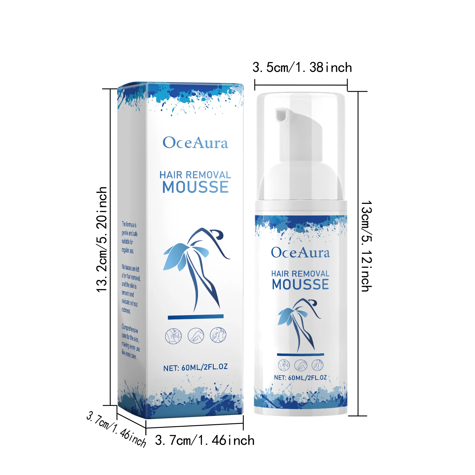 Oceaura إزالة الشعر موس لطيف إزالة الشعر غير مزعجة المسام يتقلص تحسين النعومة ترطيب مزيل الشعر موس #6