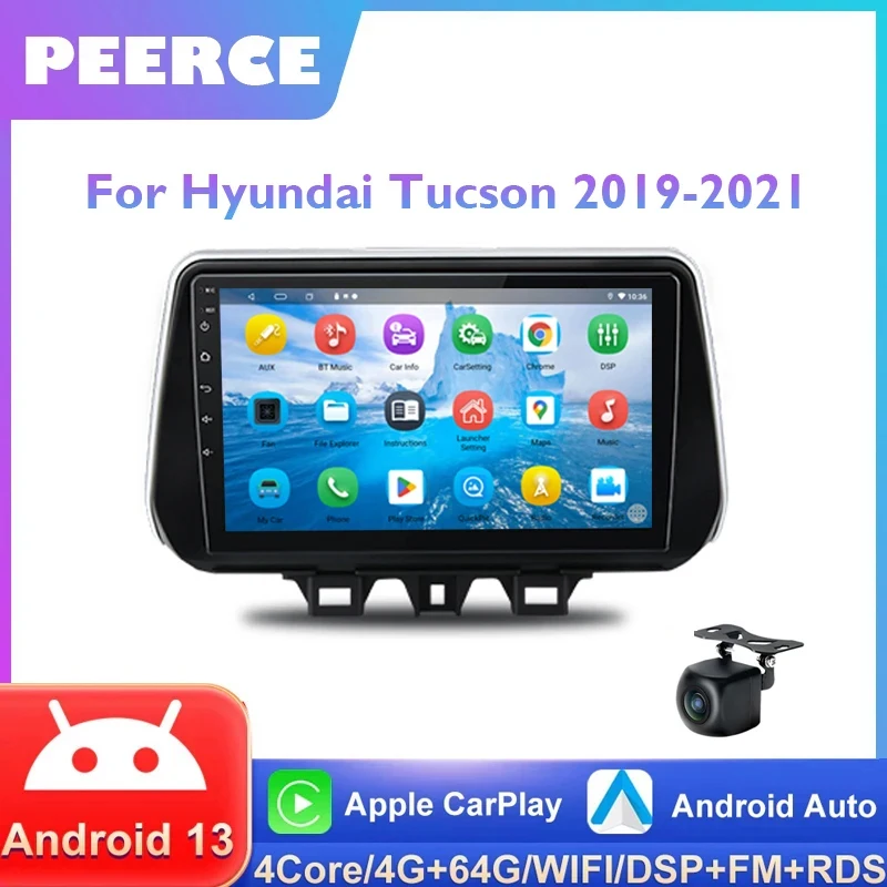 PEERCE 2 Din Android Auto Car Radio For Hyundai Tucson 2019-2021 Carplay 4G Multimedia Player GPS Stereo Navigation Autoradio