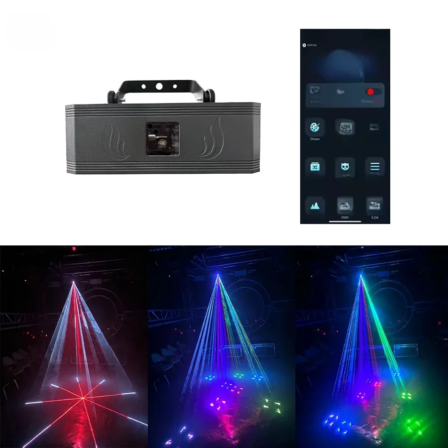 Mit Bluetooth APP-Funktion 1W 2W 3W 3D-Animationsprojektor RGB Vollfarb-Bühneneffekt DJ Disco Bar Club Hochzeit Party Licht