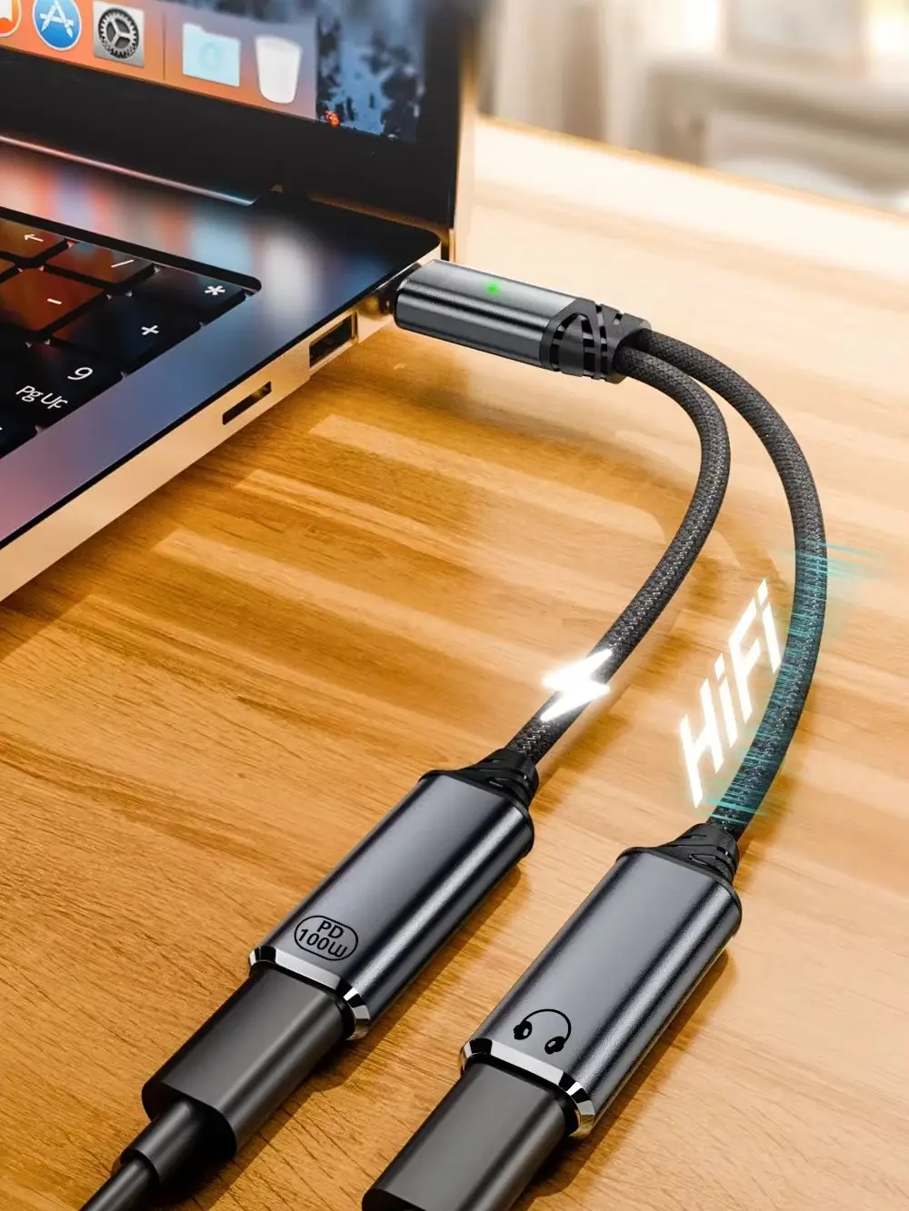 USB-C-Kopfhörer- und Ladegerät-Adapter, 2-in-1 USB-C-auf-Aux-Audio-Buchse mit PD 100 W Schnelllade-Dongle-Kabel für Galaxy S23