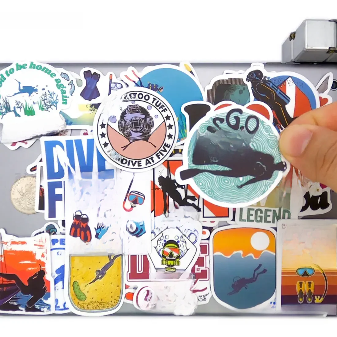 AliExpress HOTEMPO 20/30/50PCS Scuba Dive Stickers Diver Style Underwater Explore Funny Decals for Phone Laptop Bike Car Motorcycle Luggage Sticker
