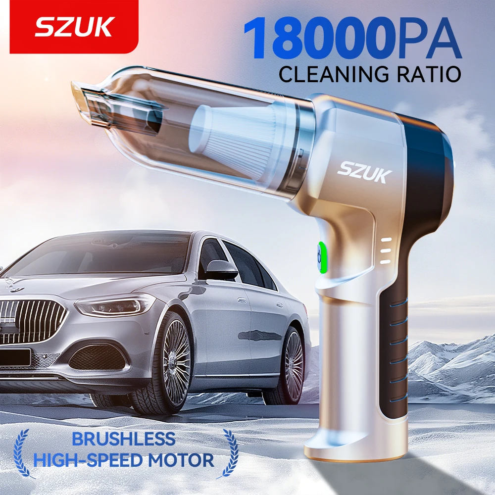

Беспроводной мини-пылесос SZUK для автомобиля, 18000PA, с мощным всасыванием, портативный, для уборки в машине и дома