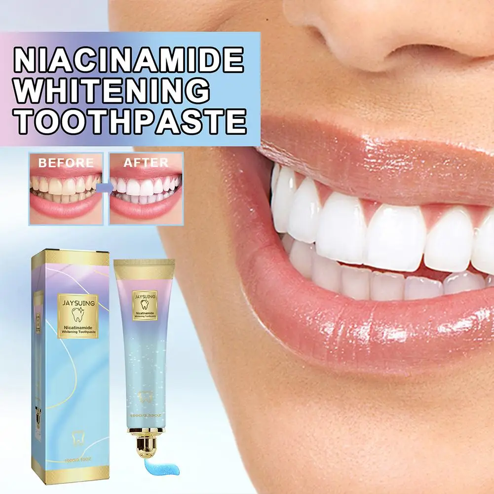 100g Niacinamide Whitening Toothpaste Removes Stains Teeth Breath Natural Long Freshens Whiteness Lasting Effect Restores