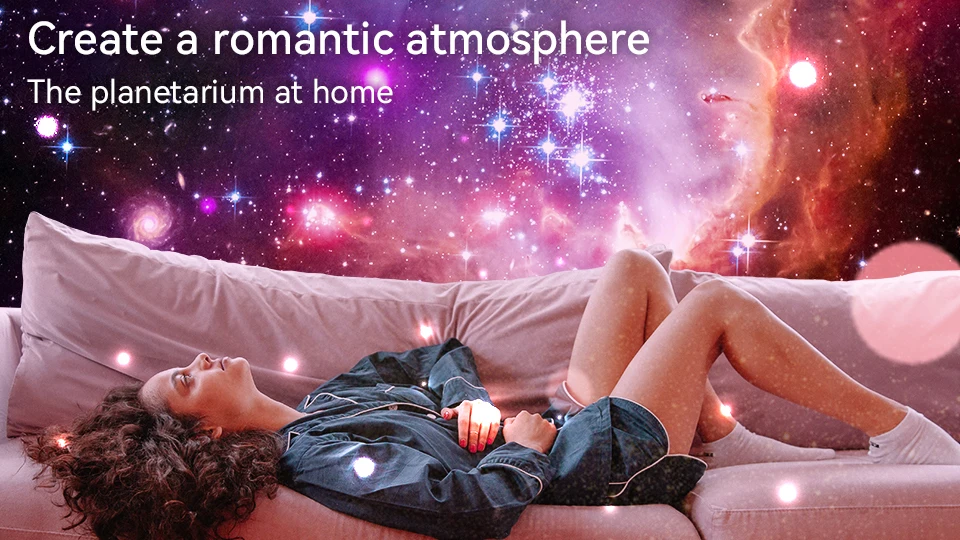 Nachtlicht Galaxie-Projektor Sternenhimmel-Projektor 360° ° Rotierende Planetariumslampe für Kinderzimmer Valentinstagsgeschenk Hochzeitsdeko – Detail 3