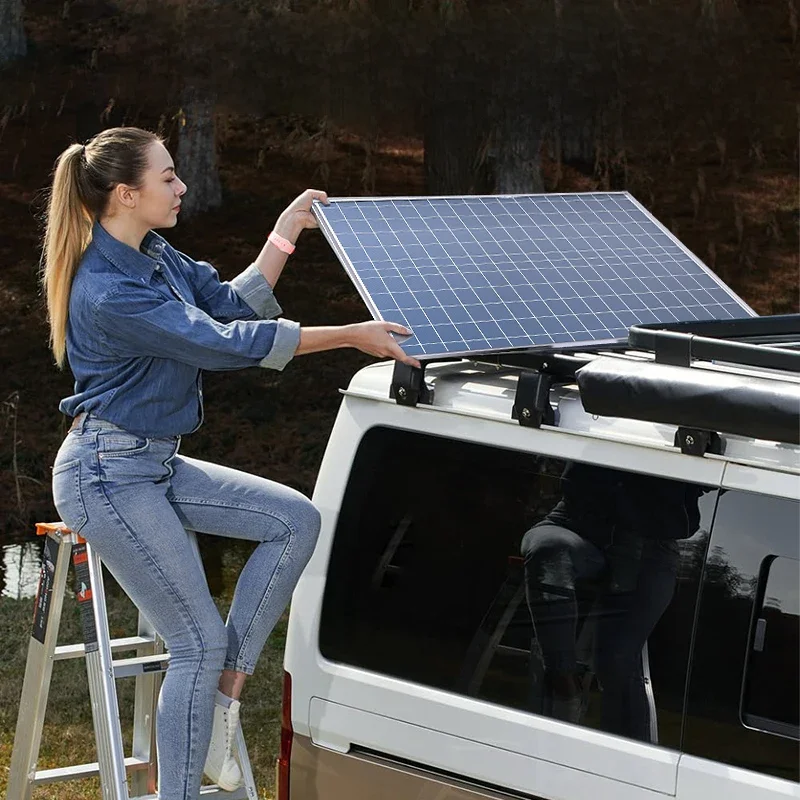 1000W 12V Fotowoltaiczny panel słoneczny Power Bank Zestaw Szybka ładowarka akumulatorów 20W/H 100A Kontroler Płyta słoneczna do domu Camping RV Car — zdjęcie 2