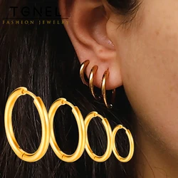 Steel Hoop Earrings For Women Men Stainless Steel Small Gold Color Earring Korea Cartilage Piercing Classic Jewelry Accessories