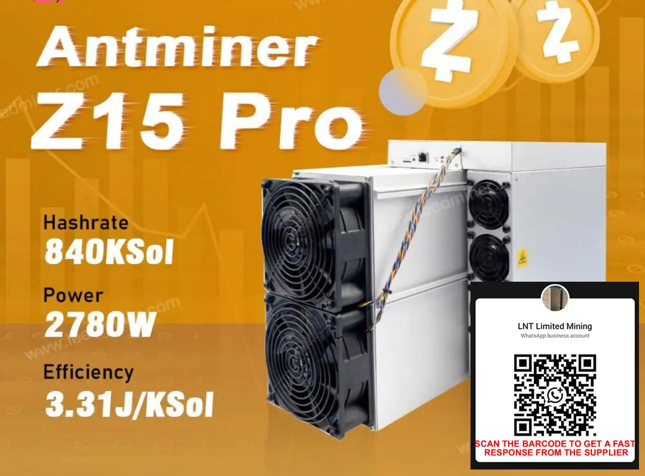 LK Fast ROI High Profit BITMAIN Antminer Z15 Pro 840K 1510W Sol/s Equihash Miner
