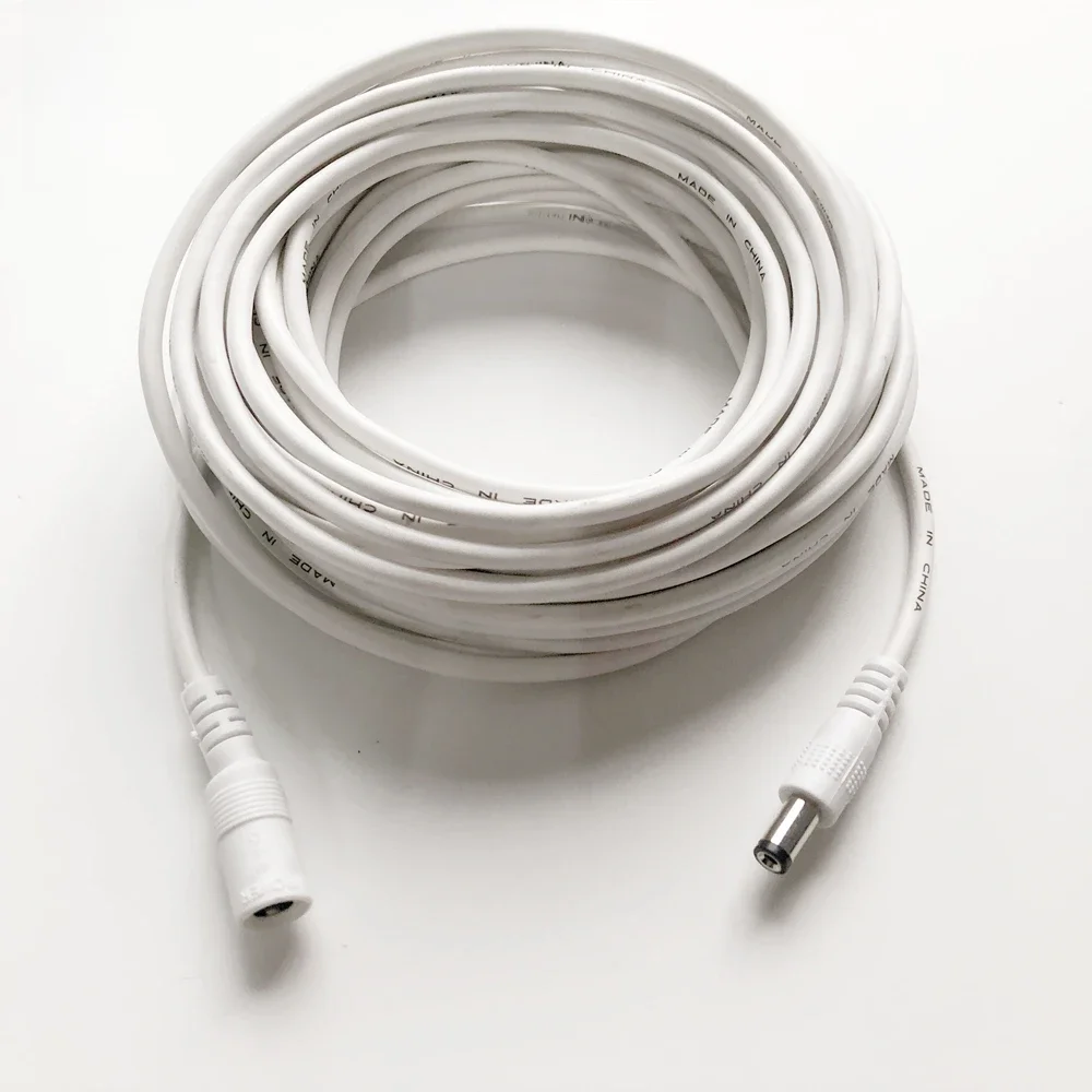 3m/5m/10m/15m/20m/30m/50m dc 12v cctv câmera cabo de alimentação 5.5mm x 2.1mm macho fêmea cabo de