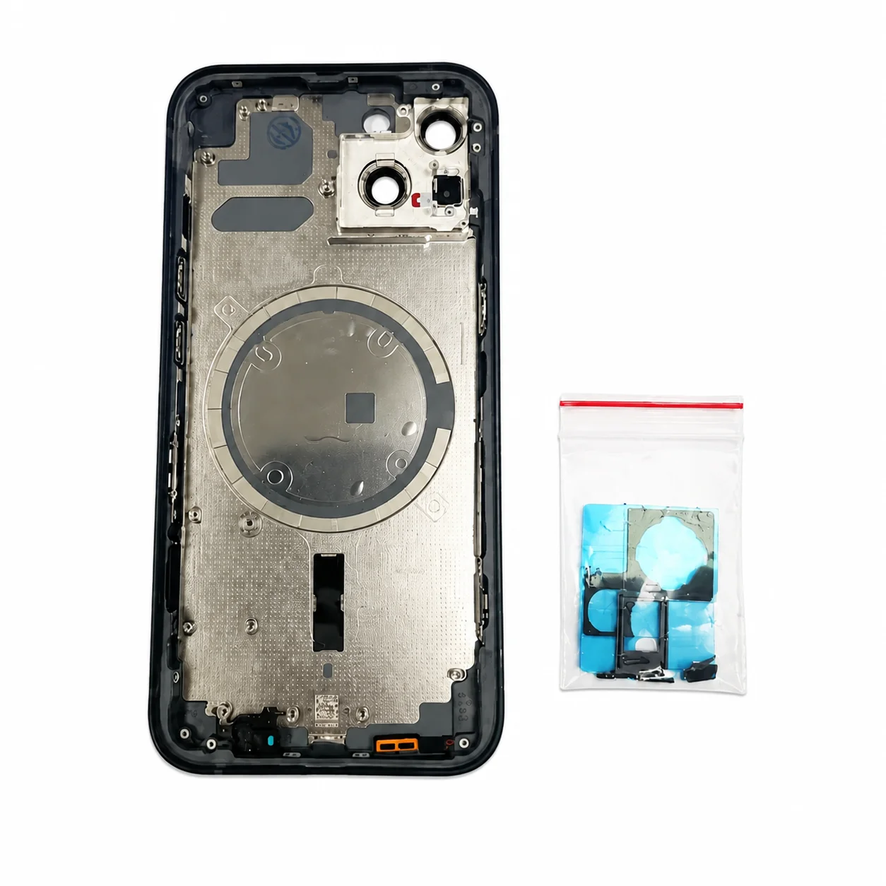 Tylna obudowa do iPhone 13 13Mini, tylna klapka baterii, tylna szybka + środkowa ramka, tacka SIM, wymiana bocznych przycisków, logo CE — zdjęcie produktu 7