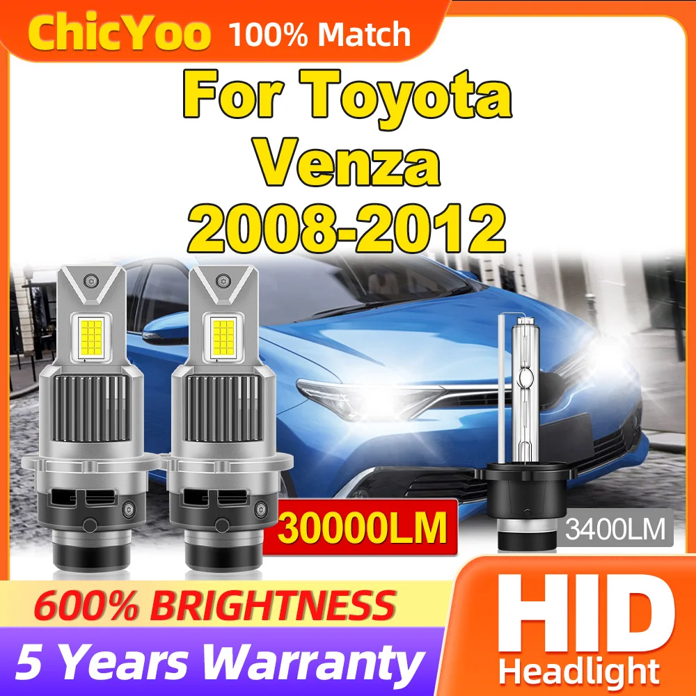 

30000LM HID Xenon Headlight Bulbs 300W High Power Auto Headlamps 12V 6000K White For Toyota Venza 2008 2009 2010 2011 2012