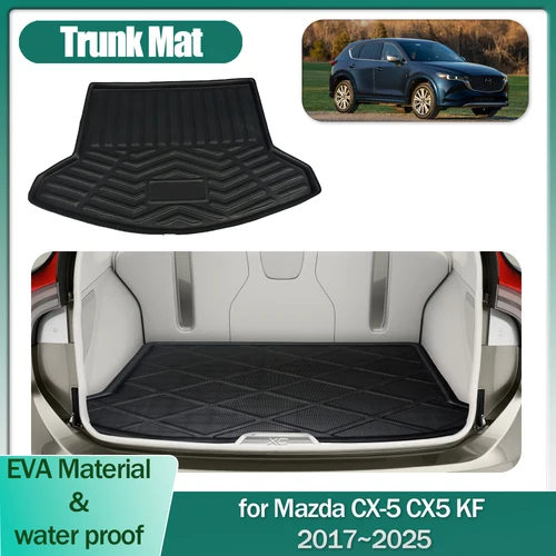 Imagen 1 del producto Alfombrilla impermeable para maletero de coche, revestimiento para maletero, bandeja de carga, alfombra, cubierta, accesorios, para Mazda CX-5, CX5, KF, 2017 ~ 2025, 2018 2019 2020 2021 2022 2023 2024