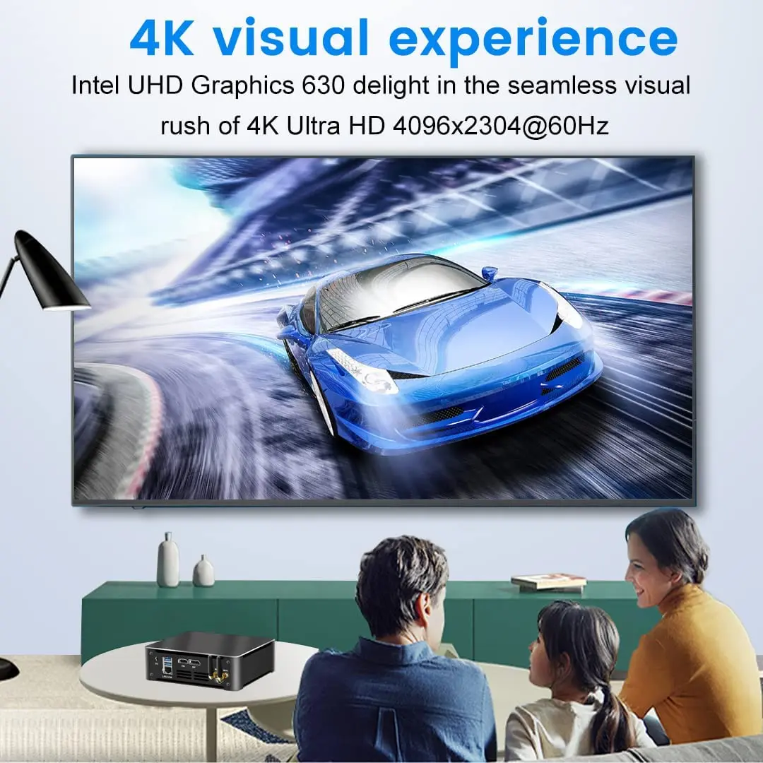 Partaker Mini PC Intel Core i7-10850H Windows 11 Linux DDR4 Gigabit Ethernet 300M WiFi DP HD-MI 4K Computer HTPC NUC