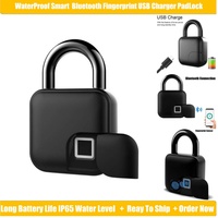 L30 Waterproof Smart USB Tuya Bluetooth Electronic Security Padlock with Fingerprint Reader For Office Cabinet Bag Luggage Lock