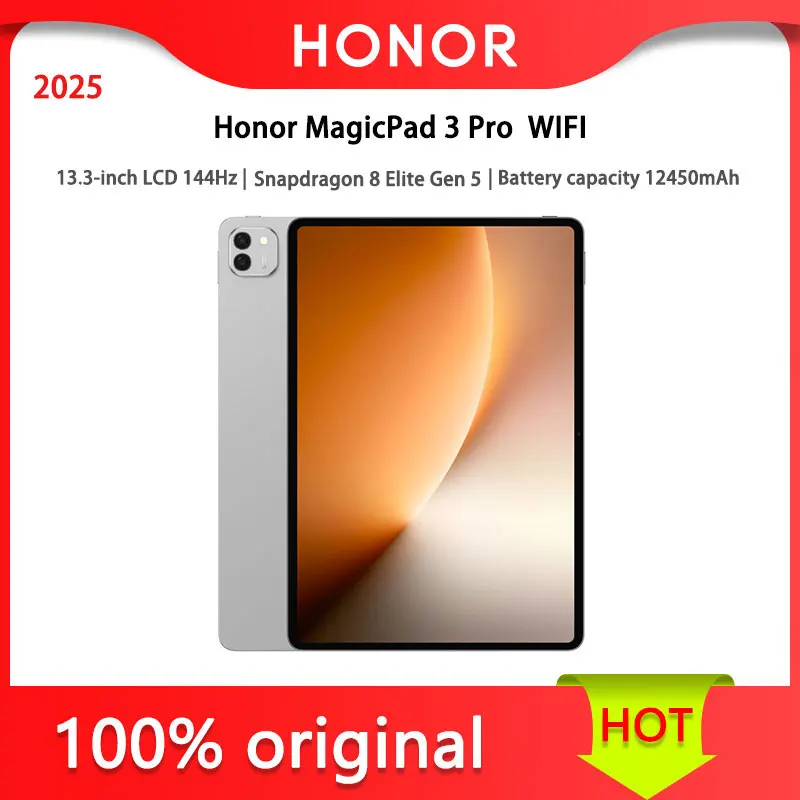 Honor MagicPad 3 Pro WiFi จอ LCD 13.3 นิ้ว 144Hz |   Snapdragon 8 Gen 5 Ultra |   ความจุแบตเตอรี่ 12450mAh ระบบปฏิบัติการ MagicOS 10.0