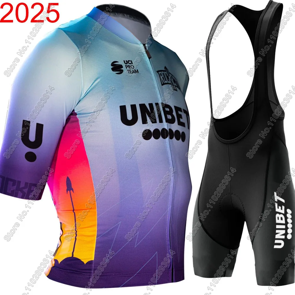 Unibet Tietema-Rockets 2025 Cycling Jersey Set Men France Team Clothing Short Sleeve Bicycle Shirt Road Bike Suit MTB Wear Short