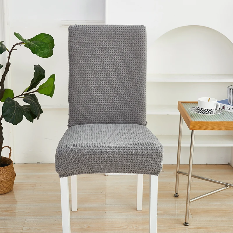 Premium Stretch Jacquard Polar Fleece Chair Covers Set - Spill-Resistant Coated for Most Chairs - Options for 1/2/4/6 Pieces