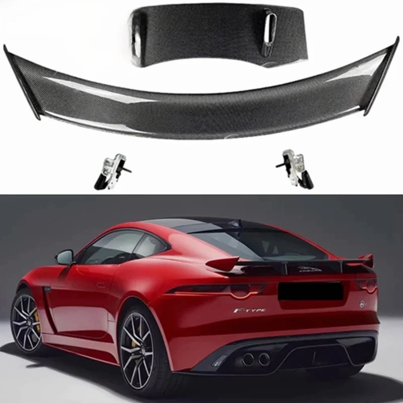 Für Jaguar F-TYPE Coupe 2014-2020 Carbon Faser Auto Stamm Deckel Spoiler SVR Körper Kit Racing Spoiler Hinten flügel Hinten Flügel