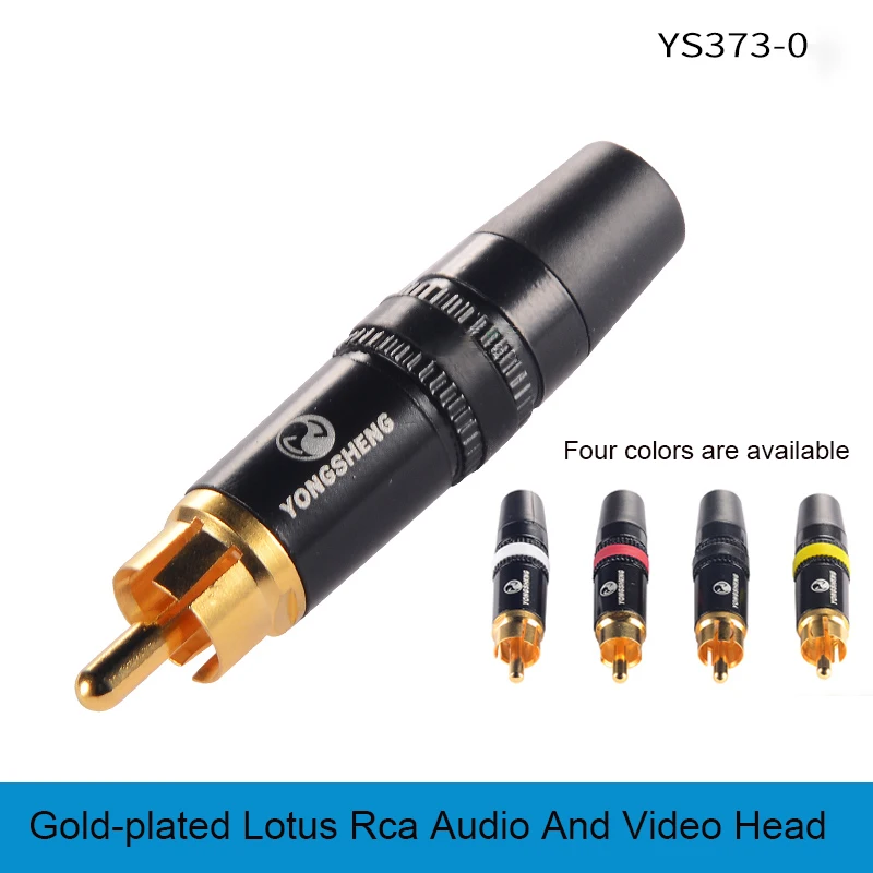 Gold Plated YS373-0/2/4/9 Black/Red/Yellow/White Color Ring RCA Female Plug Connector Audio Video AV RCA Socket Plug Adapter