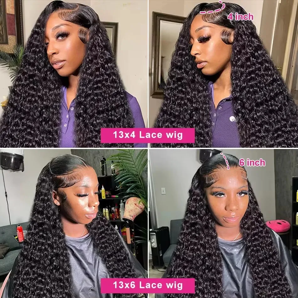 Mossily 30 40 Inches Deep Wave 13x6 Hd Lace Front Human Hair Wig Brazilian Curly Wigs 13x4 Loose Deep Wave Frontal Wig
