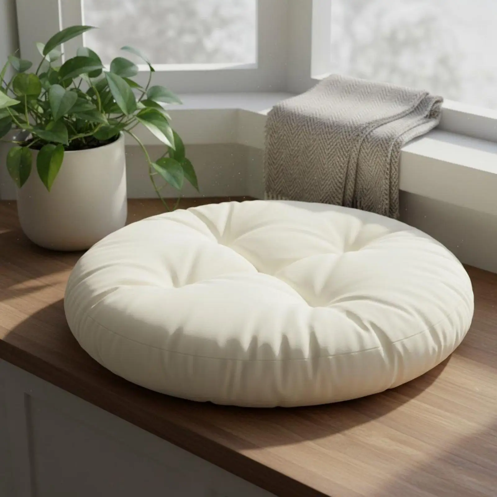 Reversible Round Cat Bed Multi-Season Soft Pet Cushion Warm Cozy Sleeping Pad for Cats Small Pets Crates Kennels