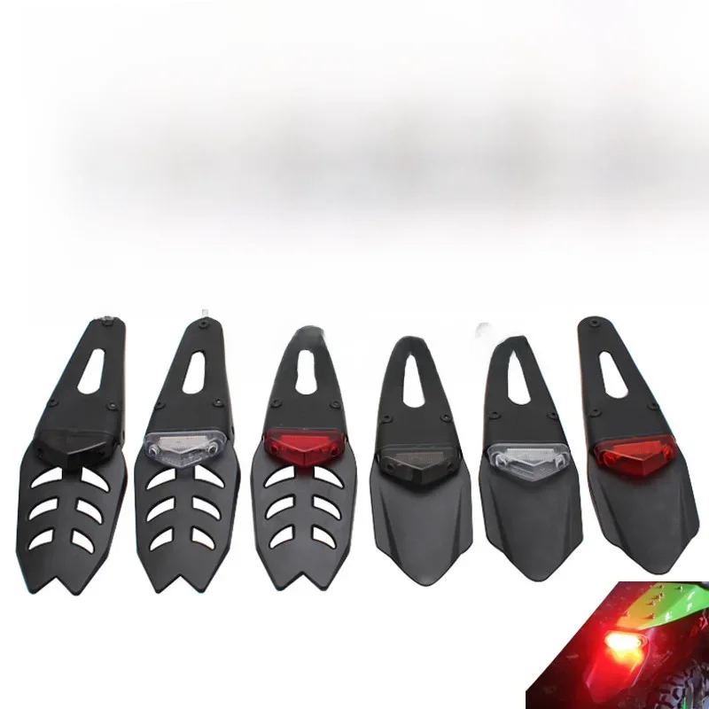 Feu arrière LED universel pour moto, 12V, feu de stop avec garde-boue arrière, support de plaque d'immatriculation pour vélo tout-terrain Enduro