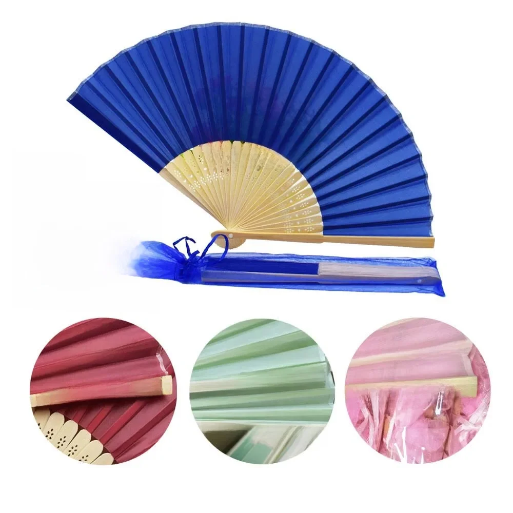 50/30 stuks op maat gemaakte effen kleurige vouwbare handwaaieren met gepersonaliseerd logo voor bruiloftfavoren, cadeau voor verjaardagsfeestjes & huisdecoratie - afbeelding 2