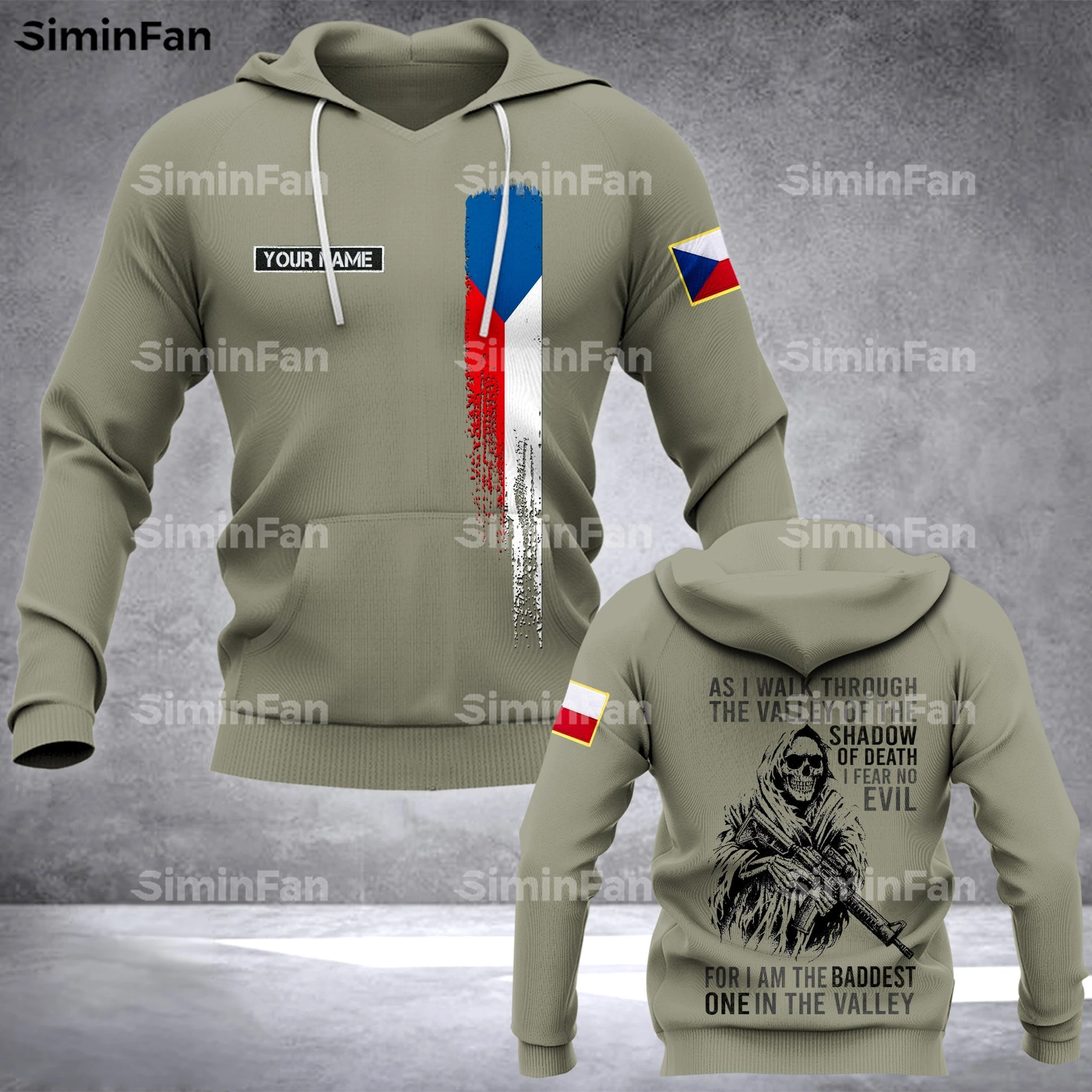 CZECH VETERAN CAMO SKULL SOLDIER 3D Printed Hoodie Men Zipper Jacket Hooded Pullover Sweatshirt Outwear Female Top Unisex Coat