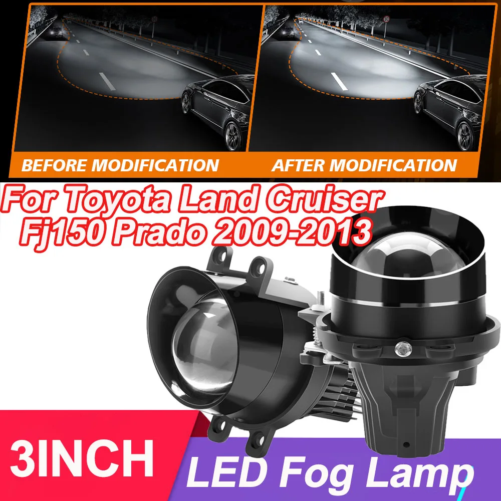 

3 "двухсветодиодный лазерный проектор с линзой противотуманной фары для Toyota Land Cruiser Fj150 Prado 2009-2013 авто светодиодные фары противотуманные фары 6000k