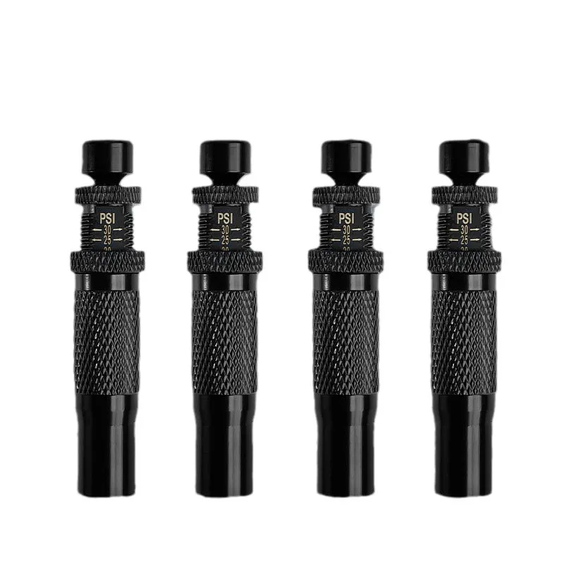 Adjustable Auto-Stop Tire Deflator Valve Kit, 4 PCS Screw-on Tyre Adjust Air Down Tool for Offroad 4x4 with 6 Valve Caps