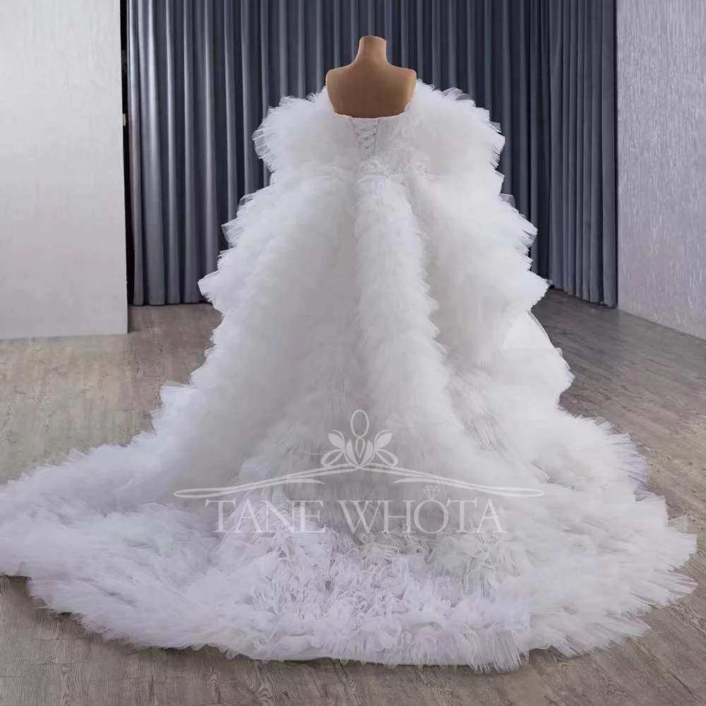Elegant Mermaid Wedding Inner Gown Tiered Lace Up Back For Women Special Occasion Dress view 4