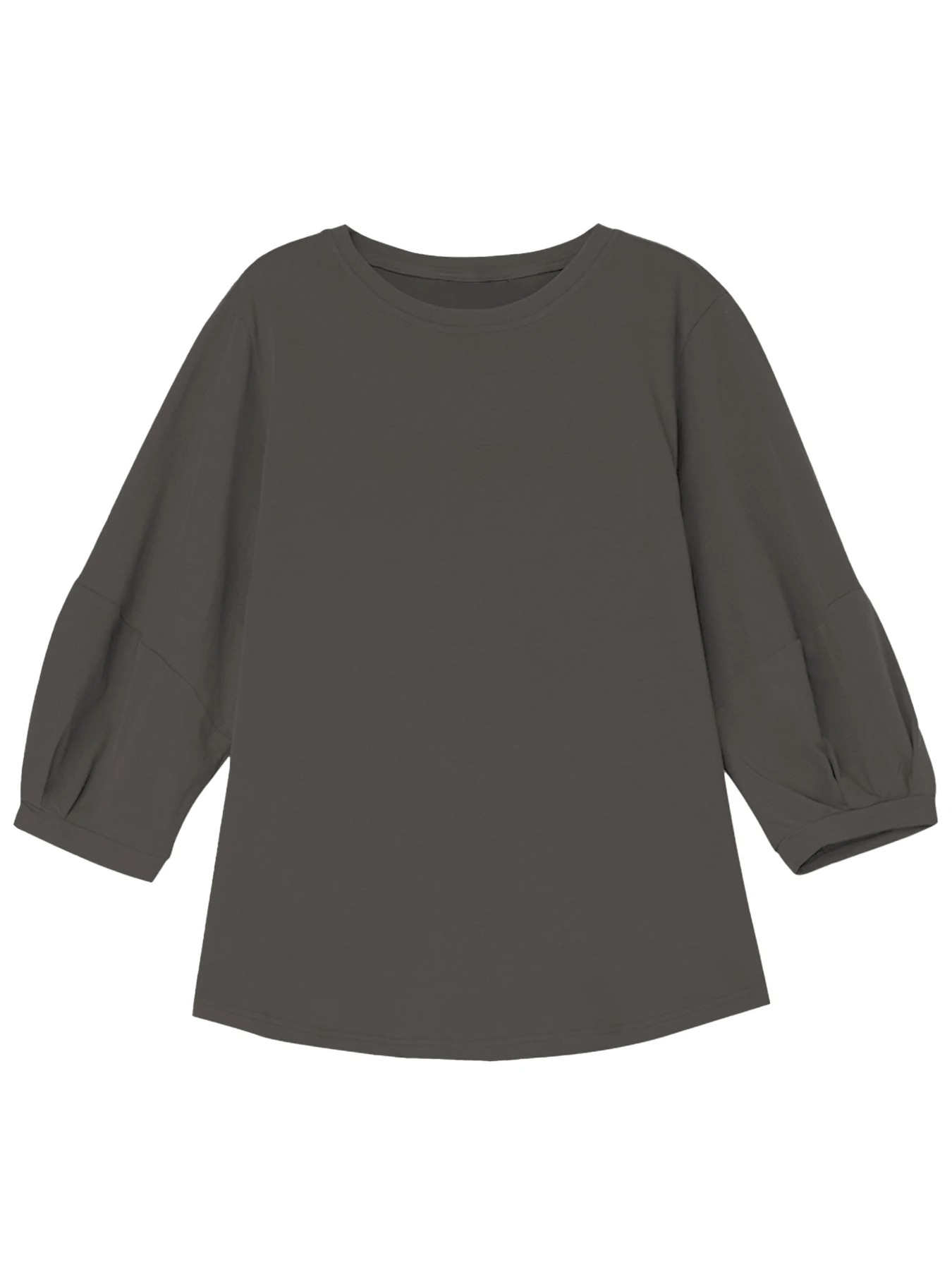 Damen-Tops mit 3/4-Ärmeln, Rundhalsausschnitt, lässig, trendig, lockere T-Shirts – Detail 3