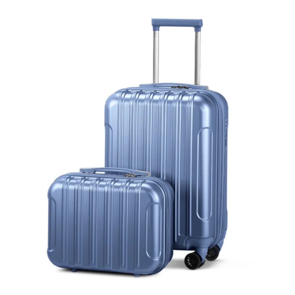 

2 Piece Luggage Set 20" Carry-On Expandble Luggage Hardside Lightweight Suitcase 14" Mini Cosmetic Cases